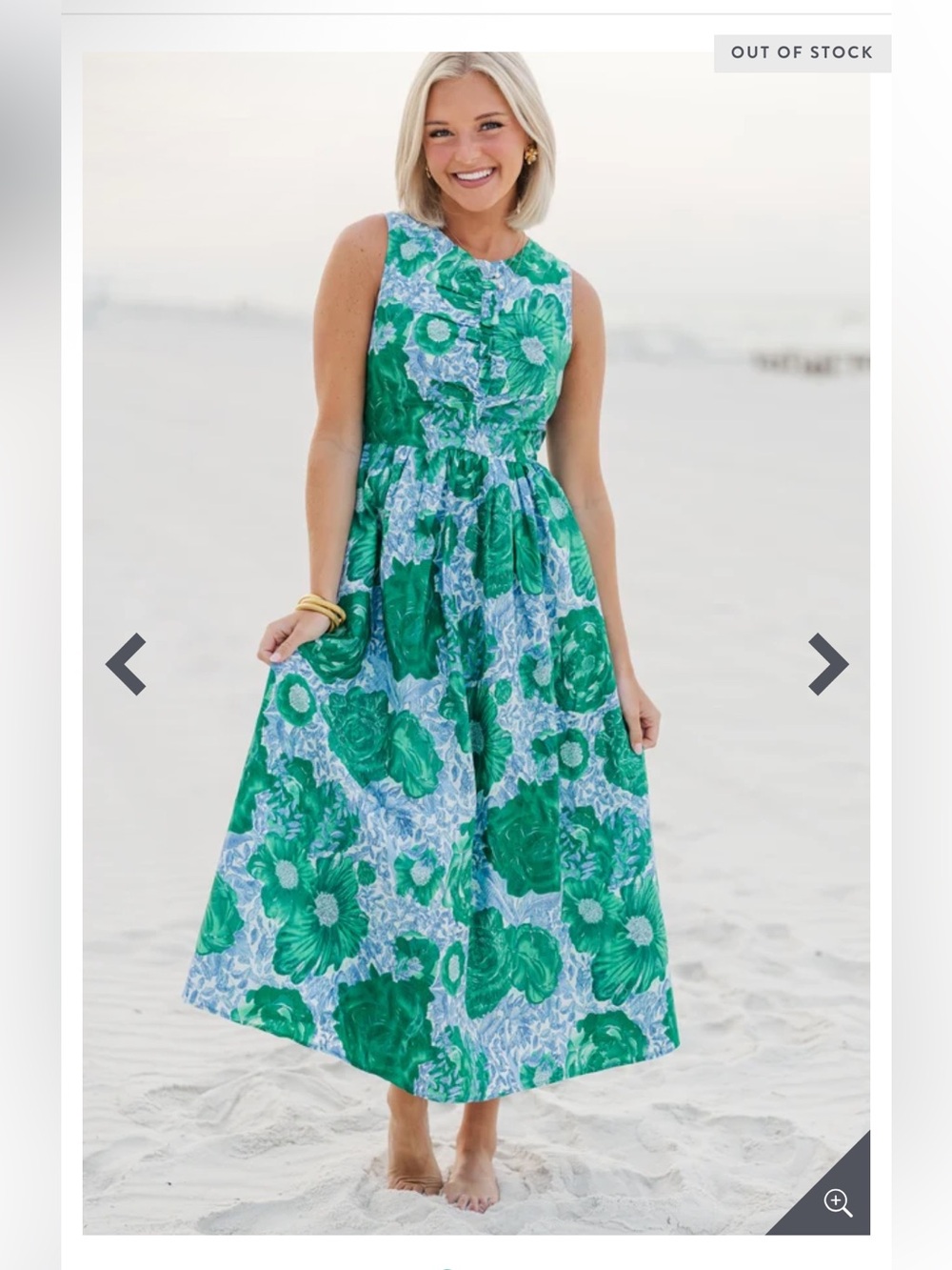 All Together Now Green Floral Midi
Dress Small